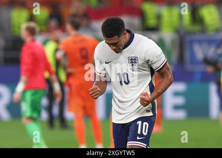 Dortmund, Allemagne. 10 juillet 2024. Jude Bellingham, de l'Angleterre, vu lors du match de l'UEFA EURO 2024 entre les pays-Bas et l'Angleterre à signal Iduna Park (Dortmund). Score final : temps plein, pays-Bas 1:2 Angleterre. (Photo de Grzegorz Wajda/SOPA images/SIPA USA) crédit : SIPA USA/Alamy Live News Banque D'Images