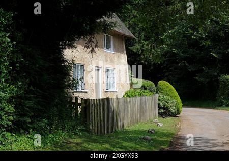 chaume chalet, blickling, norfolk, angleterre Banque D'Images