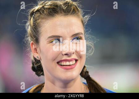 Yaroslava Mahuchikh, d’Ukraine, participe à la finale féminine de saut en hauteur aux Championnats d’Europe d’athlétisme, troisième jour, Athlétisme, Stadio Olimpico Banque D'Images