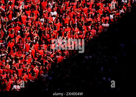 Dusseldorf, Allemagne. 10 juillet 2024. Fans suisses lors d'un match de quart de finale entre l'Angleterre et la Suisse au tournoi de football Euro 2024 à Dusseldorf - esprit Arena, Allemagne - vendredi 5 juillet 2024. Sport - Soccer . (Photo de Fabio Ferrari/LaPresse) crédit : LaPresse/Alamy Live News Banque D'Images