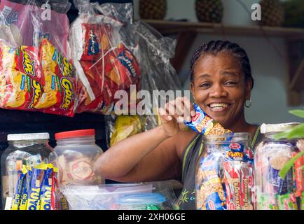 Panama, Panama City, magasin de bonbons à Panama Viejo, la partie historique de la ville. Banque D'Images