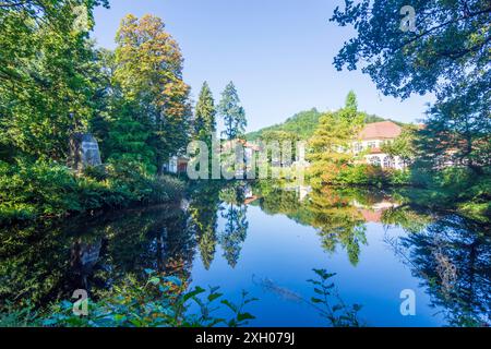 park Kurpark, Kurhaus, étang Bad Lauterberg im Harz Harz Niedersachsen, basse-Saxe Allemagne Banque D'Images