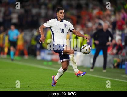 L'Anglais Jude Bellingham lors de l'UEFA Euro 2024, match de demi-finale au BVB Stadion Dortmund à Dortmund, Allemagne. Date de la photo : mercredi 10 juillet 2024. Banque D'Images