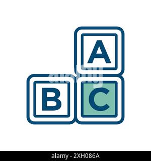 modèle de conception de vecteur d'icône abc cubes en fond blanc Illustration de Vecteur