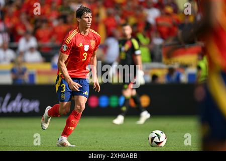 Robin le Normand (3) d'Espagne photographié lors d'un match de football entre les équipes nationales d'Espagne et d'Allemagne dans la phase quart de finale du tournoi UEFA Euro 2024 , le jeudi 5 juillet 2024 à Stuttgart , Allemagne . PHOTO SPORTPIX | David Catry Banque D'Images