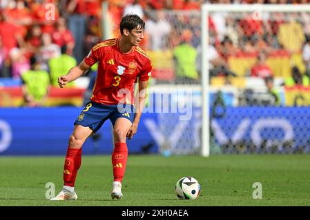 Robin le Normand (3) d'Espagne photographié lors d'un match de football entre les équipes nationales d'Espagne et d'Allemagne dans la phase quart de finale du tournoi UEFA Euro 2024 , le jeudi 5 juillet 2024 à Stuttgart , Allemagne . PHOTO SPORTPIX | David Catry Banque D'Images