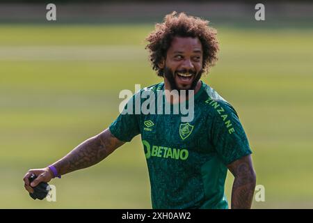 LIMA, PÉROU - 2 AVRIL : Marcelo Vieira pendant la session de formation Fluminense à la Villa Deportiva Nacional. (Photo de Martín Fonseca) Banque D'Images