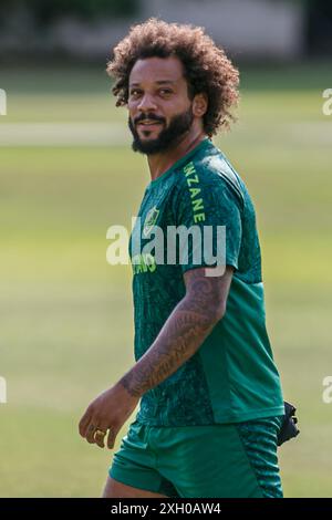 LIMA, PÉROU - 2 AVRIL : Marcelo Vieira pendant la session de formation Fluminense à la Villa Deportiva Nacional. (Photo de Martín Fonseca) Banque D'Images