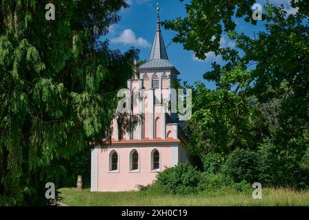 Église de Lenne-Park, parc national Unteres Odertal, Criewen, Uckermark, Brandebourg, Allemagne, Europe Banque D'Images