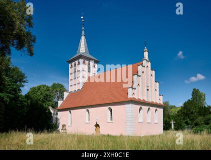 Église de Lenne-Park, parc national Unteres Odertal, Criewen, Uckermark, Brandebourg, Allemagne, Europe Banque D'Images