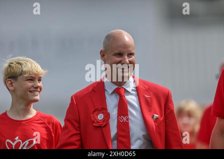 Andrew Strauss pendant le test match de Rothesay deuxième jour Angleterre - Antilles aux Lords, Londres, Royaume-Uni, 11 juillet 2024 (photo par Mark Cosgrove/News images) Banque D'Images