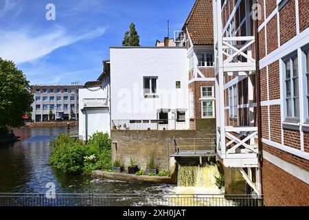 Serrahn und Kornwassermühle à Bergedorf, Hambourg, Deutschland *** Serrahn et moulin à eau de grain à Bergedorf, Hambourg, Allemagne Banque D'Images