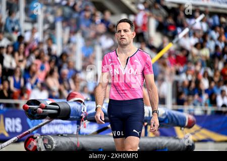 Paris, France. 07 juillet 2024. Renaud Lavillenie lors du Meeting de Paris Wanda Diamond League 2024 le 7 juillet 2024 au stade Charlety à Paris. Photo de Victor Joly/ABACAPRESS. COM Credit : Abaca Press/Alamy Live News Banque D'Images