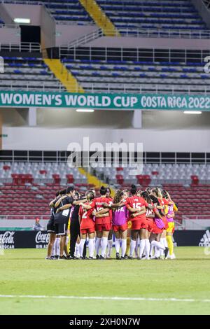 Joueuses canadiennes lors de la Coupe du monde féminine U-20 de la FIFA, Costa Rica match France contre Canada le 14 août 2022. (Photo par : Martín Fonseca) Banque D'Images