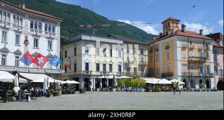 Piazza Grande à Locarno, où se déroule le festival du film, Locarno, Canton Tessin, Suisse Banque D'Images