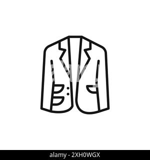 Contour vectoriel de signe de logo Blazer icône en couleur noire et blanche Illustration de Vecteur