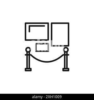 Exposer le contour de vecteur de signe de logo d'icône en couleur noir et blanc Illustration de Vecteur