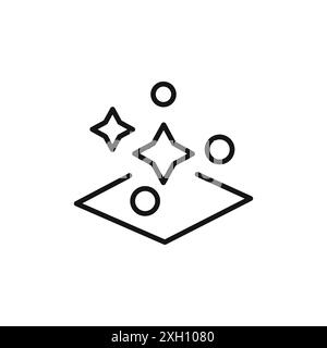 nettoyer le contour de vecteur de signe de logo d'icône de surface en noir et blanc Illustration de Vecteur