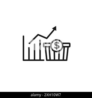 Contour de vecteur de signe de logo d'icône d'inflation de nourriture en couleur noire et blanche Illustration de Vecteur