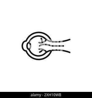 contour de vecteur de signe de logo d'icône d'organe d'oeil en couleur noire et blanche Illustration de Vecteur