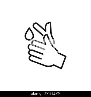 contour de vecteur de signe de logo d'icône de gel de main en couleur noire et blanche Illustration de Vecteur