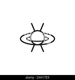 contour vectoriel de signe de logo d'icône quasar en noir et blanc Illustration de Vecteur