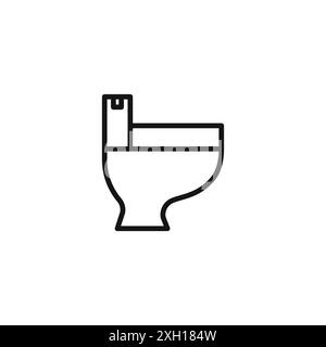 contour vectoriel de signe d'icône de toilette de toilettes en noir et blanc Illustration de Vecteur