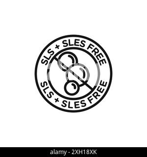 SLS, sles icône libre logo logo contour vectoriel en noir et blanc Illustration de Vecteur