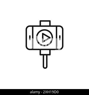 Contour de vecteur de signe de logo d'icône vlog en noir et blanc Illustration de Vecteur