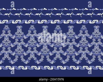 Fond de modèle sans couture de vecteur abstrait à effet de point bleu Indigo. Motif masculin moderne pour un motif imprimé à la main tendance. Illustration de Vecteur