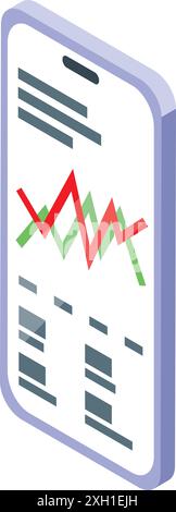 Smartphone affiche un graphique boursier avec des tendances à la fois à la hausse et à la baisse Illustration de Vecteur