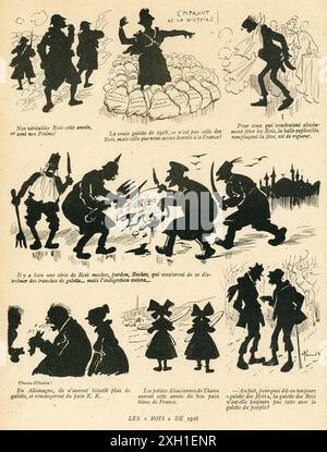 'Les Rois de 1916' dessin d'Henri Henriot paru dans l'hebdomadaire satirique français 'la Baïonnette' n°27, le 6 janvier 1916. Numéro spécial intitulé 'les Rois' (les Rois). Banque D'Images