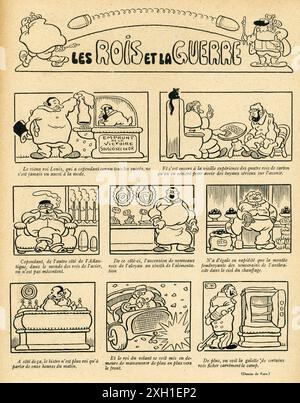 'Les Rois et la guerre' dessin de Kern publié dans l'hebdomadaire satirique français 'la Baïonnette' n°27, le 6 janvier 1916. Numéro spécial intitulé 'les Rois' (les Rois). Banque D'Images