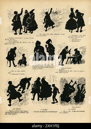 Dessin d'Henri Henriot publié dans l'hebdomadaire satirique français 'la Baïonnette' n°38, le 23 mars 1916. Numéro spécial intitulé 'les loustics'. Banque D'Images