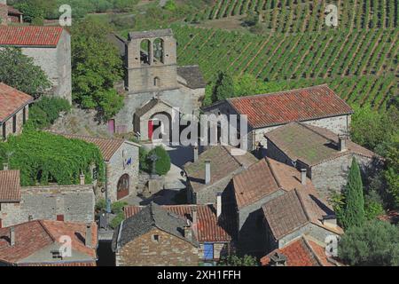 France, Ardèche, Naves, village caractère Ardèche, vue générale Banque D'Images