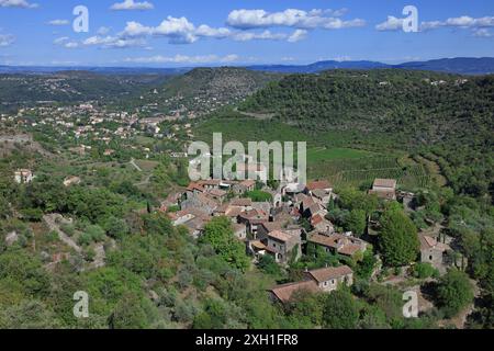 France, Ardèche, Naves, village caractère Ardèche, vue générale Banque D'Images