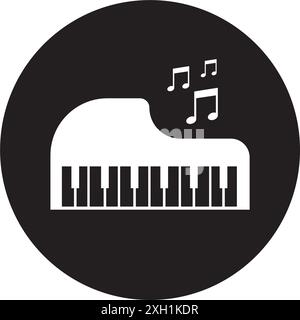 modèle de logo d'illustration vectorielle d'icône de piano Illustration de Vecteur