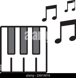 modèle de logo d'illustration vectorielle d'icône de piano Illustration de Vecteur