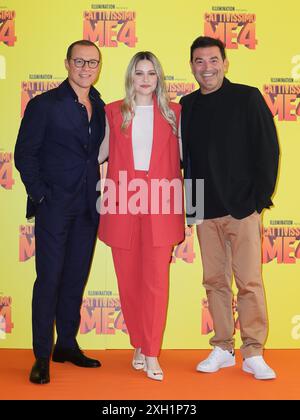 Rome, Hotel Hassler, photocall pour le film d'animation 'Despicable me 4'. Sur la photo : Stefano Accorsi, Carolina Benvenga, Max Giusti Banque D'Images