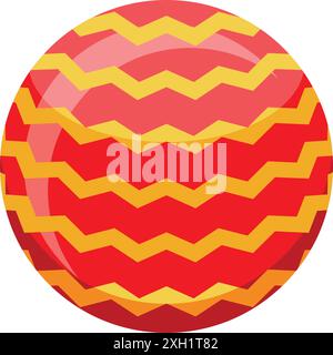 Sphère rouge montrant un motif ondulé, représentant le concept de décoration à des fins multiples Illustration de Vecteur