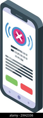 Smartphone moderne montre notification de vol annulé, concept de problèmes de voyage Illustration de Vecteur