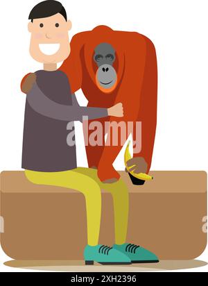 Illustration vectorielle de personnes touristiques dans le style plat Illustration de Vecteur