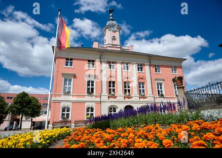Place du marché et Hôtel de ville historique de Templin, Uckermark, Brandebourg, Allemagne, Europe Banque D'Images