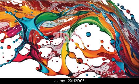 Éclaboussures de peinture liquide Illustration de Vecteur