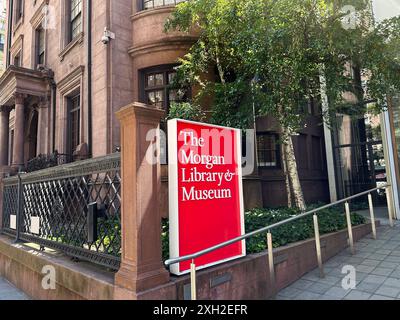 The Morgan Library & Museum, extérieur du bâtiment, New York City, New York, États-Unis Banque D'Images