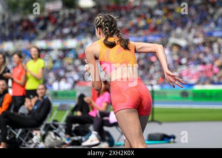 Yaroslava Mahuchikh lors du Meeting de Paris Wanda Diamond League 2024 le 7 juillet 2024 au stade Charlety à Paris. Crédit : Victor Joly/Alamy Live News Banque D'Images