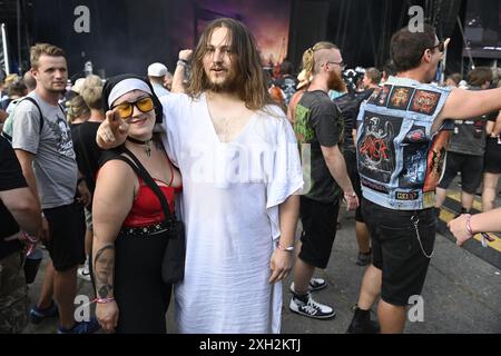 Vizovice, République tchèque. 11 juillet 2024. Ambiance au festival international de metal Masters of Rock à Vizovice, région de Zlin, République Tchèque, 11 juillet 2024. Crédit : Dalibor Gluck/CTK photo/Alamy Live News Banque D'Images
