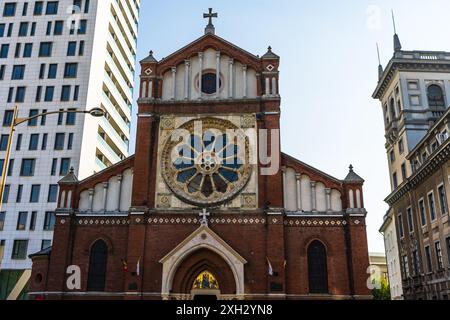 Détail de St. Cathédrale catholique Joseph ou Catedrala SF. Iosif à Bucarest, Roumanie Banque D'Images