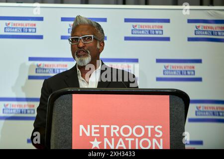 Baltimore, Maryland, États-Unis. 11 juillet 2024. Joseph Geevarghese prend la parole à Net Roots Nation à Baltimore, MD, le 11 juillet 2024. (Crédit image : © Dominic Gwinn/ZUMA Press Wire) USAGE ÉDITORIAL SEULEMENT! Non destiné à UN USAGE commercial ! Banque D'Images