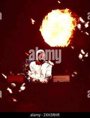 Québec, Canada. 10 juillet 2024. Alan Walker se produit le jour 7 du Festival d'été de Québec le 10 juillet 2024 à Québec, Québec. Photo : C Flanigan/imageSPACE/SIPA USA crédit : SIPA USA/Alamy Live News Banque D'Images